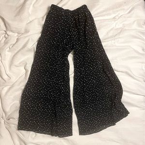Zara Polka Dot Pleated Wide Leg Trousers